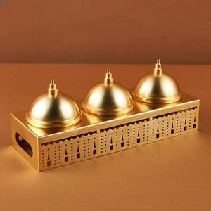 Bol à chocolat en métal au design arabe moderne et élégant pour servir des fruits secs, des dattes, etc. – Meilleur prix - Product Image 2