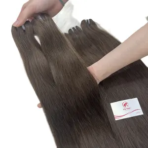 Hot item Dark Brown Color Natural Straight Weft, Wholesale Vietnamese Raw Hair Extensions with 44+ Colors