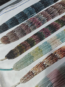 HARI OM CREATIONS - Cuentas Redondas de Turmalina Multicolor y Peridoto Natural Certificadas por IGI, Como se Muestra en la Imagen, para la Elaboración de Elegantes Collares - Product Image 3