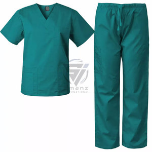 Conjunto de Uniformes Médicos Unisex con Logotipo Personalizado, Camiseta de Cuello en V de Lona de Algodón Suave, Pantalones de Cintura Alta, Regalo - Product Image 1