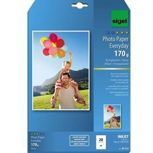 กระดาษภาพถ่ายสีขาวเงาสูง SIGEL Everyday ขนาด DIN A4 170 กรัม/ตร.ม. 20 แผ่น/แพ็ค - Product Image 1