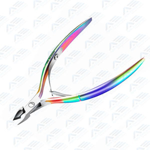 Professional Double Nail Clipper Cuticle Nippers 5 Color Options Curved Blade Stainless Steel Eco-friendly Beauty <b>Tool</b> - Product Image 2