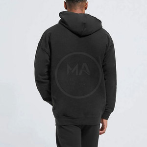 Sweatshirts à capuche à impression bouffante de couleur unie pour hommes conçus sur mesure pour l'hiver à l'extérieur - Product Image 2