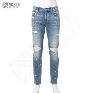 กางเกงยีนส์ทรงตรงผู้ชายคุณภาพสูง ลายเรียบ สปริง/ออทัมน์ สวมใส่สบาย แห้งเร็ว น้ำหนักเบา ขายส่ง - Product Image 1