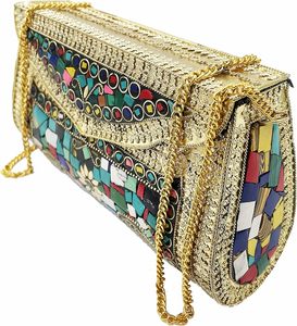 Bolso de Mano de Lujo con Mosaico para Mujeres Elegantes, Bolso de Mano con Mosaico para Bodas, Fiestas y Eventos, Bolso de Mano para Ocasiones Elegantes - Product Image 3