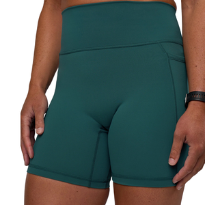 Shorts de sport pour femmes à taille haute, couleur unie, respirants, tricotés, pour la gym, le fitness, la course et le yoga - Product Image 4