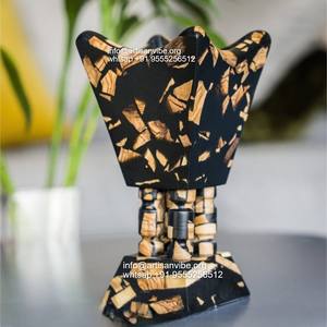 Quemador de Incienso de Resina y Madera Hecho a Mano de Lujo para Ramadán, Mubkhar de Epoxi para Uso Aromático, Ecológico - Product Image 2