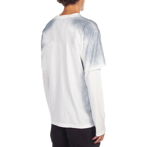 Camiseta estampada de corte holgado para hombre de algodón 100%, manga larga de doble capa con patrón sólido de alta calidad - Product Image 2