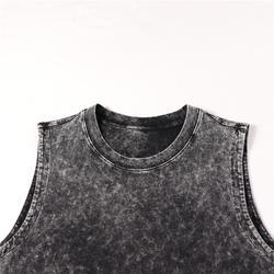 Débardeurs délavés à l'acide de rue pour hommes surdimensionnés mode estivale débardeurs respirants débardeurs en coton débardeur streetwear en vente en gros - Product Image 3