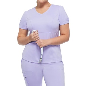 Wholesale 100% Cotton Knitted Eco-Friendly V Neck Hospital Nurse Medical <b>Scrub</b> <b>Uniform</b> <b>Scrub</b> Suit Customized Unisex <b>Scrub</b> 2026 - Product Image 4