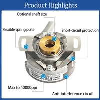 Encodeur rotatif absolu HENGXIANG KN40 avec arbre creux pour servomoteur 1024 PPR, boîtier optique en aluminium