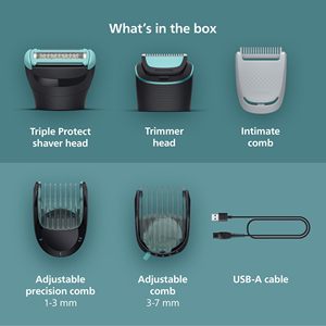 Tondeuse corporelle pour hommes Série 5000, rasoir et tondeuse intime en céramique, têtes de rasage et de tondeuse interchangeables et réglables pour tout le corps, 100% - Product Image 4