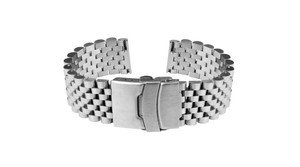 Bracelet en métal GD226, acier inoxydable de haute qualité, 20-22 mm, réglable, étanche, respirant, unisexe, luxe, mode, argent, logo personnalisé - Product Image 3