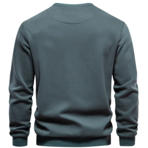 Sudadera de Hombre con Cuello Redondo, Estilo Moderno y Elegante, Bordado Vintage, Bolsillo con Parche Tejido, Diseño Casual y Elegante, Tela Suave de Felpa - Product Image 2