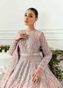 Traje de Novia Indio Pakistaní de Diseño, Maxi Lahenga Choli de 3 Piezas, Bordado con Flores, Cristales y Apliques de Encaje - Product Image 5