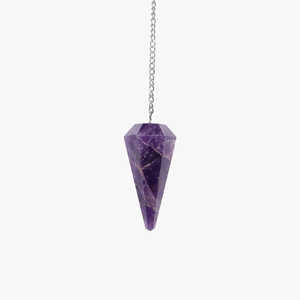 La mejor calidad Natural Healing Reiki Chakra Amethyst Cono facetado Péndulo pulido Dowsing Love Crystal Péndulo para meditación - Product Image 6
