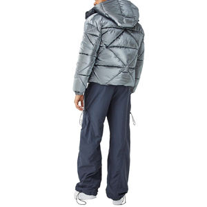 Chaqueta de invierno impermeable personalizada con cuello levantado para exteriores chaqueta acolchada de burbujas de algodón cálido grueso informal para hombres - Product Image 6