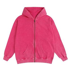 Winter Pullover Loose Fit Acid Washed Hoodies Women Custom Logo Oversized 100% Cotton Streetwear Hoodie - Product Image 5