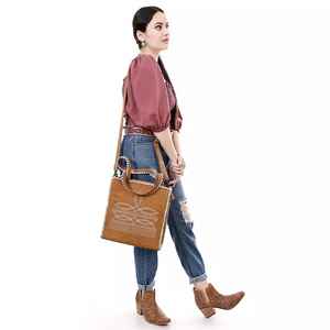 Sac fourre-tout bohème en cuir suédé écologique avec fermeture à glissière sac à main élégant pour les femmes - Product Image 2