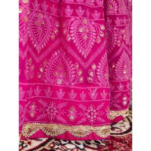 Precioso Lehenga Choli de Georgette con Lentejuelas Rosas para Bodas - Product Image 4