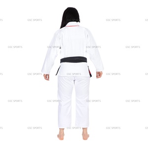 Kimono jiu jitsu brésilien blanc pour femmes, sans logo de marque ou design personnalisé noir bjj gi avec options personnalisées pour les clients - Product Image 4