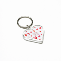Venta caliente # G1512 corazón 30*28mm acrílico foto llavero en blanco