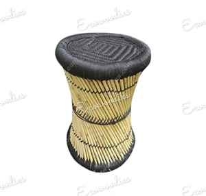 Pouf pouf en rotin fait à la main meubles de maison Style Boho repose-pieds Console d'incrustation d'os fou - Product Image 4