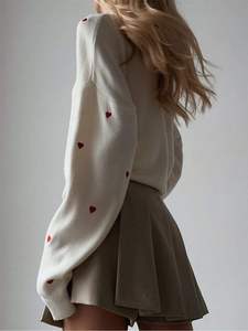 เสื้อสเวตเตอร์แบบสวมหัวสำหรับผู้หญิงเสื้อผ้าลำลองแบบถักไร้ตะเข็บมีสไตล์สำหรับฤดูหนาว - Product Image 3