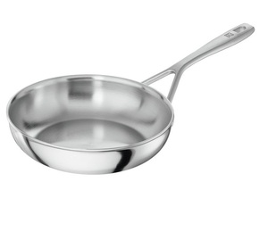 Sartén de cocina moderna al por mayor con fondo de sándwich, sartén antiadherente de acero inoxidable plateado duradero redondo - Product Image 5