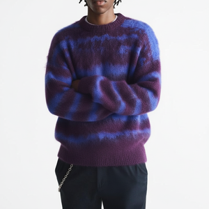 Pull à col rond en coton 100% doux pour homme, qualité supérieure, personnalisé, hiver, manches longues, anti-rétrécissement, tricot, devant - Product Image 1