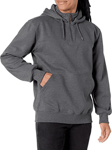 OEM Custom Wholesale 100% Cotton Fleece Baggy 1/4 Zipper Printed Cotton Pullover Three Quarter Half Zip Hoodie for Men - Product Image 3