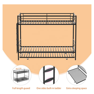 <span class=keywords><strong>Lit</strong></span> superposé d'auberge en métal de luxe pour adultes de haute qualité pour enfants avec toboggan meubles de chambre à coucher lits superposés - Product Image 6