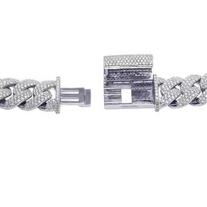 Collar de eslabones de cadena cubana multicolor pesado Chapado en corte redondo de oro blanco plateado para hombres - Product Image 5