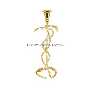 Set of 2 Pure Brass Gold Plate Table Decoration <b>Candle</b> <b>Holders</b> Attractive New Arrival Large Size Metallic <b>Candle</b> <b>Holder</b> for Sale - Product Image 3