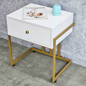 SOVI Modern Design Bedside Cabinet Made of Rubber Wood with Iron Legs TDG68043 - Product Image 4