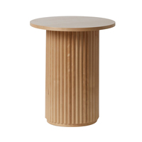 Nouveau design Table d'appoint colonne ronde Moon Lounge en bois de bambou naturel