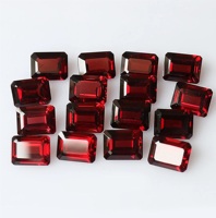 Granat Rouge Naturel du Mozambique, Taille Carrée Facettée, Certifié par une Société d'Expertise, Coszcatl Exports, Pierres Précieuses en Vrac pour la Fabrication de Bijoux