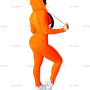 Women 2 Piece Outfits Hoodie Long Sleeve Zip up Jackets and Long <b>Pants</b> Tracksuit Sets High Quality Track Suit with Customization - Product Image 6