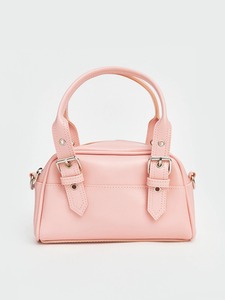 OEM ODM Private Label Custom Logo Pink <b>Mini</b> Boston Bowling Bag Women's PU Leather Top Handle Shoulder Bag Manufacturer - Product Image 4