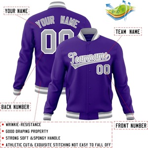 Veste universitaire personnalisée OEM pour les équipes collégiales, manches de couleur contrastée avec logo appliqué brodé pour la saison printanière - Product Image 6