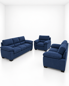 Sofá de Lujo Chicago 321 Azul Marino de Emerald para Oficina, Casa, Villa, Hotel, Salón, Fabricante de Sofás, Tela Personalizada, Cuero PU, Moderno - Product Image 1