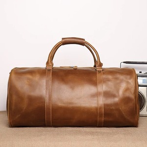 Bolsa de viaje de cuero de gran tamaño, bolsa de lona de viaje de cuero con patrón personalizado, compartimento para zapatos, bolsa de gimnasio deportiva impermeable - Product Image 1