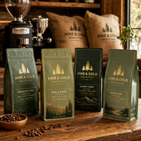 AT PACK Ensembles d'emballage pour thé et café 100g, Boîte en papier Doypack personnalisée pour café filtre pour la France, Kits d'emballage pour torréfacteurs et cafés