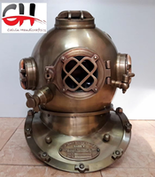 CHk Calvin Handicrafts Casque de plongée vintage en métal poli de la Marine américaine Mark V Scuba 18 pouces Uttarakhand Logo personnalisé