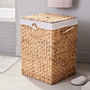 Cheapsale D38 H55 cm Square Handwoven <b>Baskets</b> With <b>Lid</b> and Fabric, <b>Laundry</b> <b>Baskets</b> From Tienphong Vietnam Handicrafts OEM ODM - Product Image 2