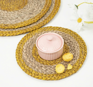 High Quality Natural Seagrass Bamboo <b>Round</b> Dining Mats Nice Design Woven Classic Sustainable <b>Placemats</b> Made in Vietnam - Product Image 6
