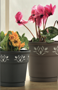 AFOSSA Elegant Cutout Design 750ML Brown <b>Plastic</b> Flower <b>Pot</b> Durable Lightweight Indoor Outdoor Plant Container Indoor Outdoor - Product Image 5