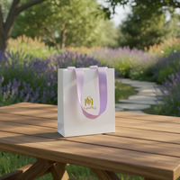 Sac fourre-tout de luxe personnalisé en papier blanc fait main de haute qualité avec cordon de serrage, recyclable, écologique, pelliculage brillant, promotionnel
