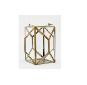 Nouvel arrivage de lanterne à bougie en métal pour mariage en laiton pour l'extérieur en verre naturel fini à bas prix - Product Image 1