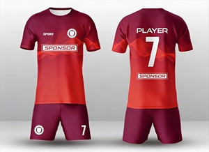 เสื้อฟุตบอลพิมพ์ลาย โพลีเอสเตอร์ 100% ย้อมสีทั้งตัว น้ำหนัก 180 กรัม แห้งเร็ว เป็นมิตรกับสิ่งแวดล้อม ไม่หดตัว ผ้าถัก ยูนิเซ็กซ์ RS - Product Image 1